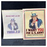 Vintage I Want You For US Army Uncle Sam Heat Tran