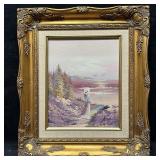 Signed Laura Keswick Impressionist Style Coastal L