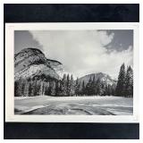 Mountain Golf Course Landscape Black and White Pho
