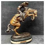 After Fredrick Remington Bronze Sculpture Bronco B
