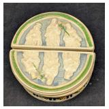 2 Vintage Ceramic Hand Painted Trinket Boxes