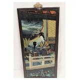 Vintage Framed Reverse Painting On Glass Zither R7