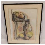 Framed Toby Original Pastel on Paper R72