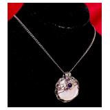 Sterling Silver Mother of Pearl Wire Pendant