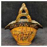 Vintage Chinese Satsuma Hand Painted Purse Vase
