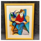 Framed Itzchak Tarkay S&N Waiting Print