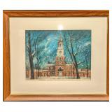 Framed Vintage US Independence Hall Print