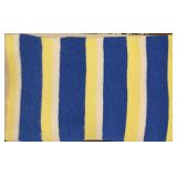 Machine Made  Crochet Blanket Blue Yellow White