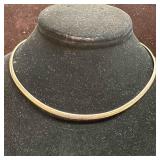 Italy 925 Sterling Omega Flat Chain Necklace