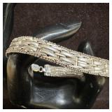 Milor Italy 925 Sterling Silver Textured Bar Desig
