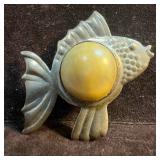 Sterling Silver Fish Mexico Cabochon Cut Gemstone