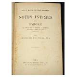 1913 Notes Intimes D'un Emigre Hardcover Book