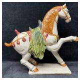 Decorative Crackle Glaze Ceramic Horse Figure Scul