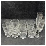 Diamond Cut Cross-hatch Design Glassware Assortmen