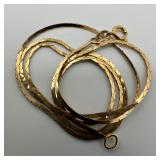 14K Yellow Gold Flat Cobra Link Chain Necklace