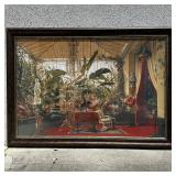 Large Conservatory Interior Botanical Scene Framed