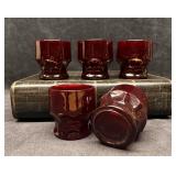 5pc Vintage Anchor Hocking Georgian Ruby Red Honey