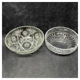 Two Vintage Cut Glass Serving Bowls