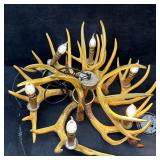 Rustic Antler Form Six Light Chandelier Fixture Hu