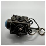 Ornate Filigree Etruscan Revival Style Silver Fob