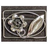 Vintage 925 Sterling Floral Design Pin Brooch
