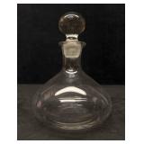 Clear Glass Ships Decanter with Ball-Shaped Topper