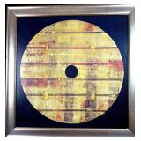 Large Abstract Art on Board w/Gold, Rust, Brown Ac