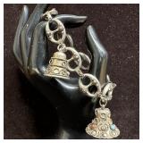 Etruscan Revival Style Chunky Bell Fob Stone Charm