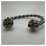 Twisted Cable Design Silver and Gold Tone Purple G