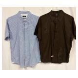 2PC Hugo Boss Blue and Brown Short Sleeve Mens Dre