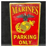 United States Marines Parking Only Metal Tin Sign