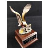 Small Eagle On Wood Base Award Mantlepiece