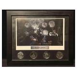 Walt Disney Worlds Framed Four Park Coin Set