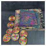 Assorted Vintage Embroidered Textile Scarves Shawl