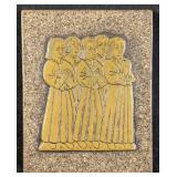 Brass Plate on Granite Praying Monks