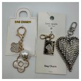 Kate Spade Bag Charm Lot Rhinestone Heart Clover C