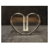 Crystal Clear Glass Heart-Shaped Display Stand or