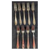 9 Retired Vintage BMF Silverplate Forks