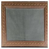 Vintage Wall Mirror W Wooden Frame Floral Pattern