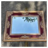 Monumental Ornate Beveled Wall Mirror in Gilt Gold