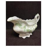 Porcelain Johnson Bros. England Gravy Boat Green a