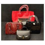 Red and Black Womens Leather Fashion Bag Collectio