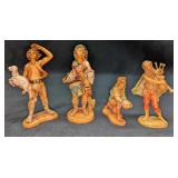 4 Vintage Italian Fontanini Nativity Figurines