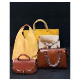 Yellow and Brown Womens Leather Fashion Bag Collec