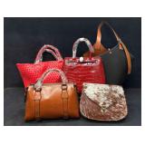 Red and Brown Womens Leather Fashion Bags Collecti