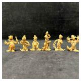 Set of Six Plastic Resin Clown Figurines Hong Kong