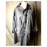 Women's Burberry Coat Blue and Grey Color