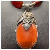 Merav Indonesia 925 Sterling Carnelian Gemstone Ne