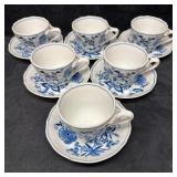 Blue Danube Blue Onion Porcelain Demitasse Cups an