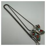 Sterling Milor Italy Braided Link Necklace with Ca